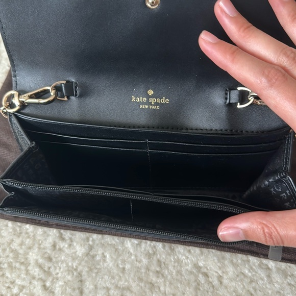 Kate Spade Milou Rivas Street Bow Crocodile Wallet Black WLRU2284 - Picture 2 of 5